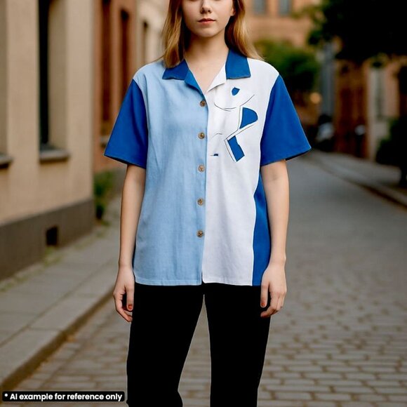 Vintage Tracksuit 80s 90s Abstract Block Print Funky Retro Shirt and Pant Size S - Picture 4 of 7